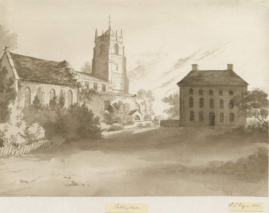 Detail of Pattingham Church and Vicarage House by Henry James Noyes