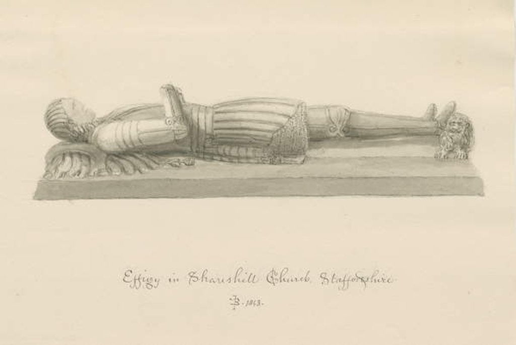 Detail of Shareshill Church- Monumental effigy to [Sir Humphrey Swynnerton] by John Buckler