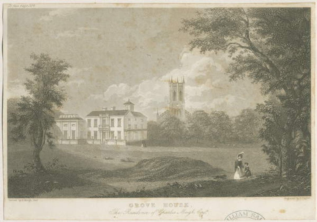 Detail of Shelton - Grove House: engraving by T Taylor