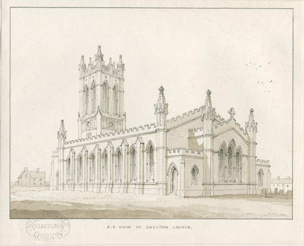 Detail of Shelton Church, 1838 by Thomas Peploe Wood