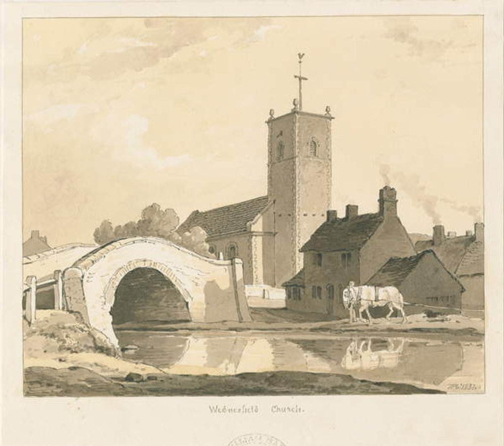 Detail of Wednesfield Church and Bridge by Thomas Peploe Wood