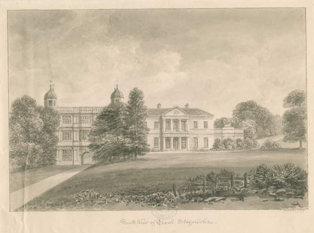 Detail of Tixall Hall and Gatehouse by John Buckler