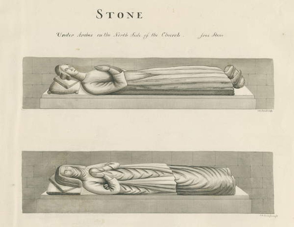 Detail of Stone Church - Tombs by John Robert Fernyhough