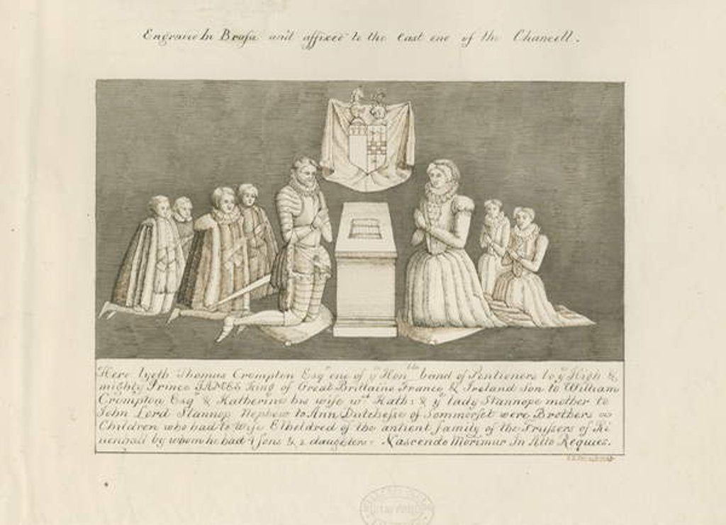 Detail of Stone Church - Brass of Thomas Crompton by John Robert Fernyhough