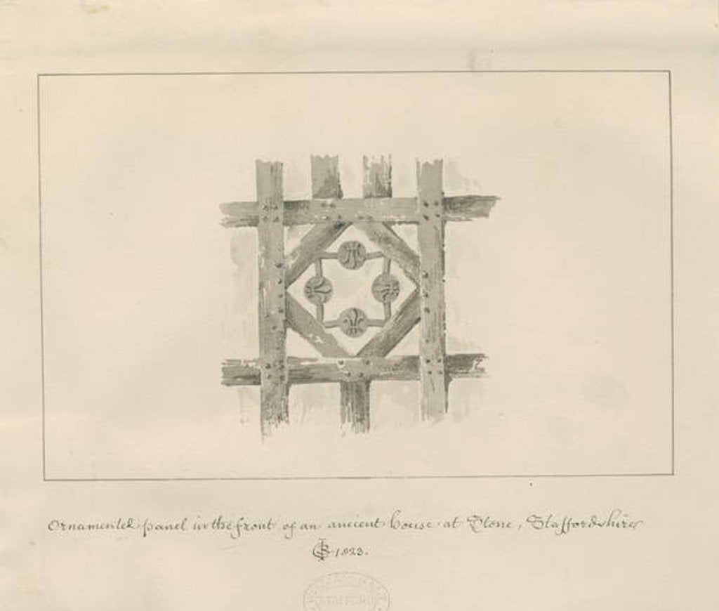 Detail of Stone - Ornamental Panel on an Ancient House by John Chessell Buckler