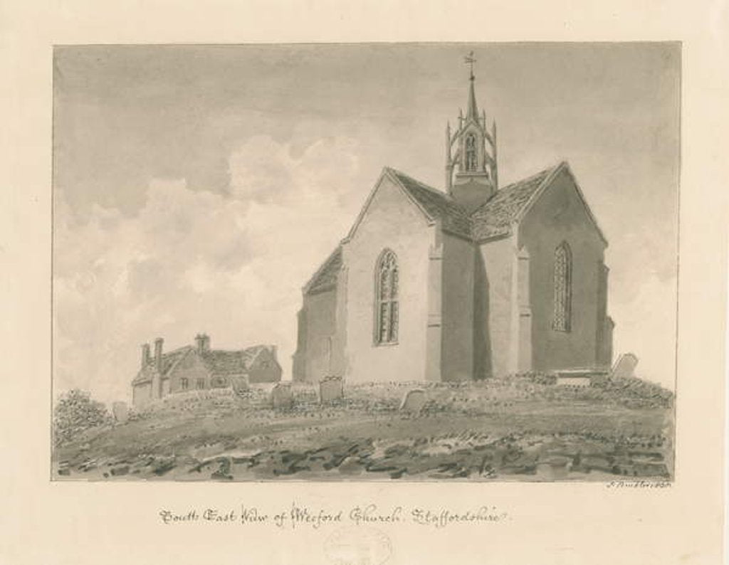 Detail of Weeford Church by John Buckler