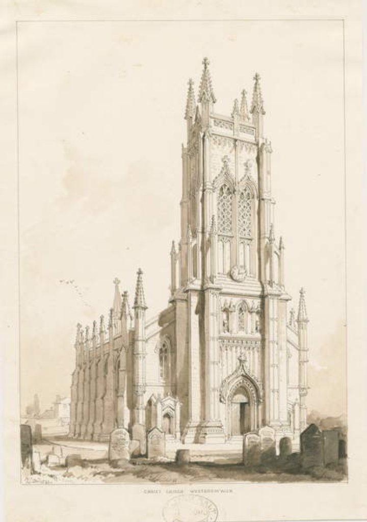 Detail of West Bromwich Church - 'Christ Church' by Thomas Peploe Wood