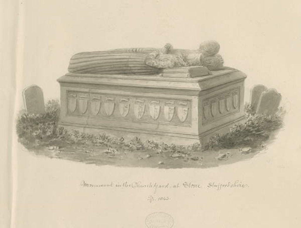 Detail of Stone Church - [Tomb of William Crompton] by John Buckler