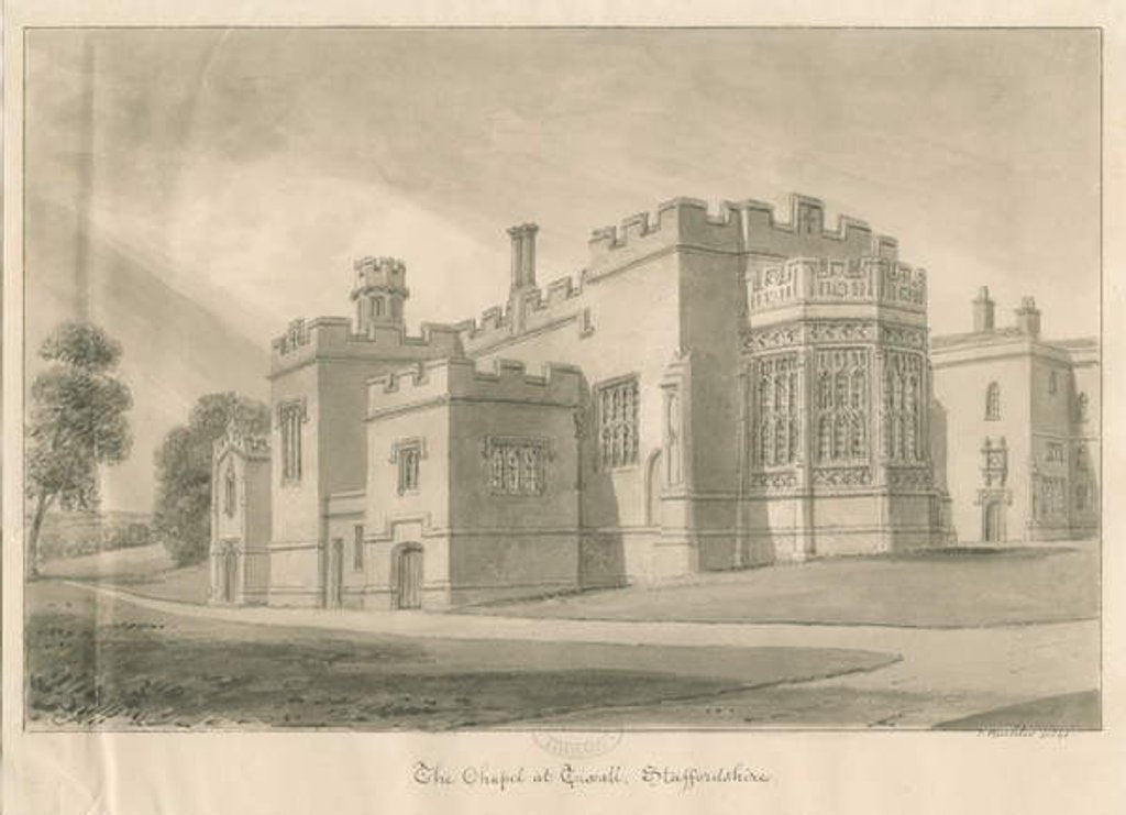 Detail of Tixall - Chapel at Tixall Hall by John Buckler