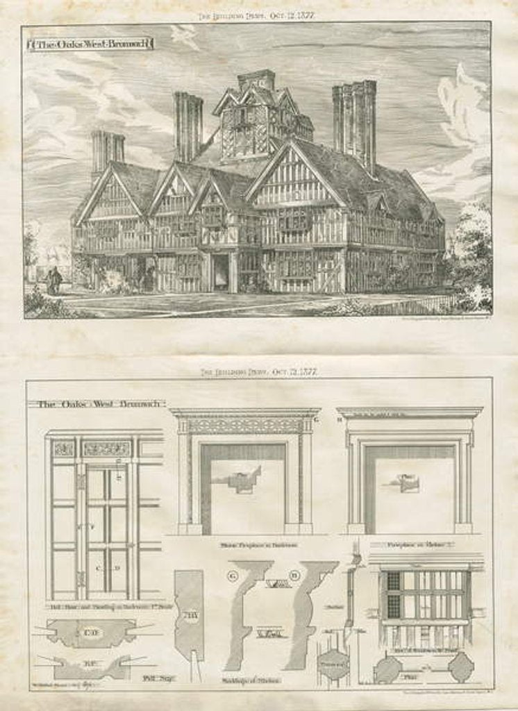Detail of West Bromwich - 'The Oaks': photolithograph, Aug-Dec 1876 by School English