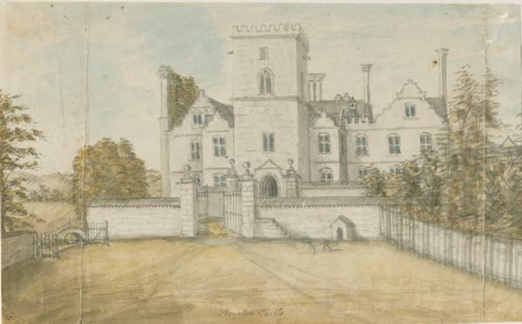 Detail of Stourton Castle: engraving by Stebbing Shaw
