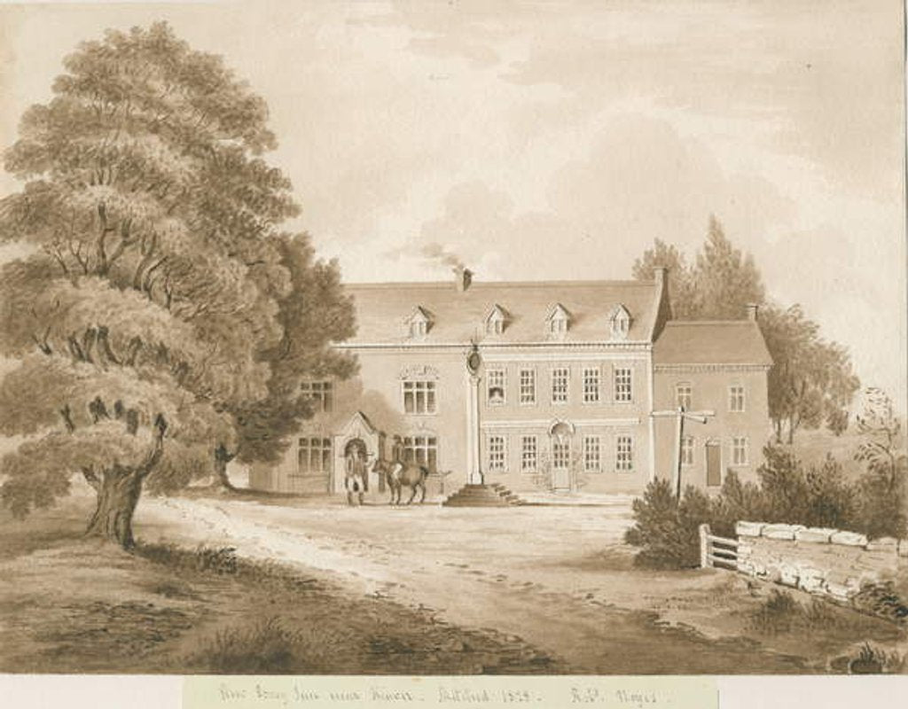 Detail of Stourton - 'Stew Poney Inn near Kinver': sepia wash drawing, 1828 by Robert Noyes