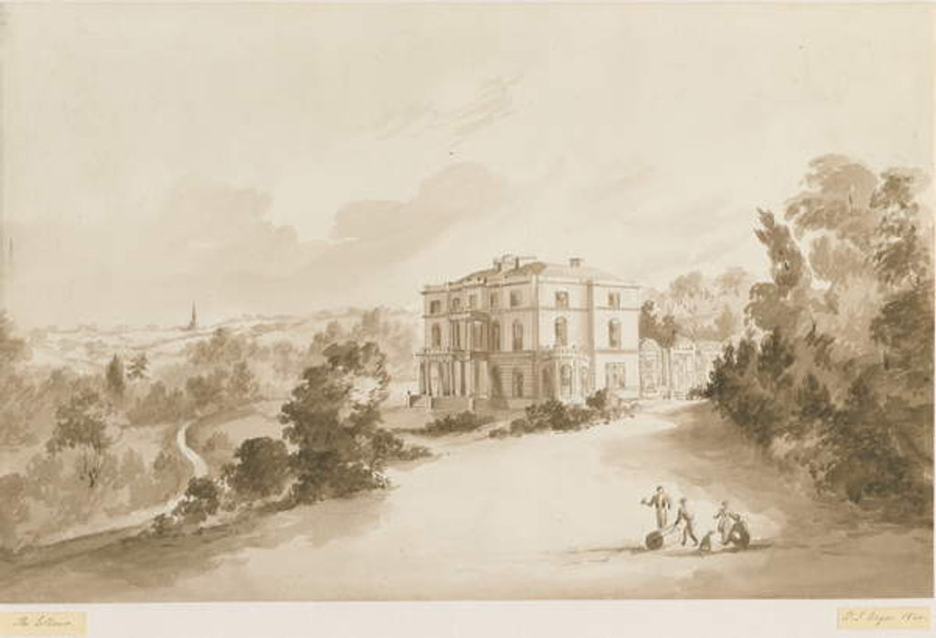 Detail of Sedgley - The Ellowes: sepia wash drawing, 1844 by Henry James Noyes