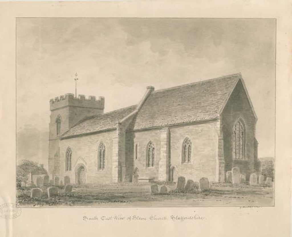 Detail of Stowe Church by George Buckler