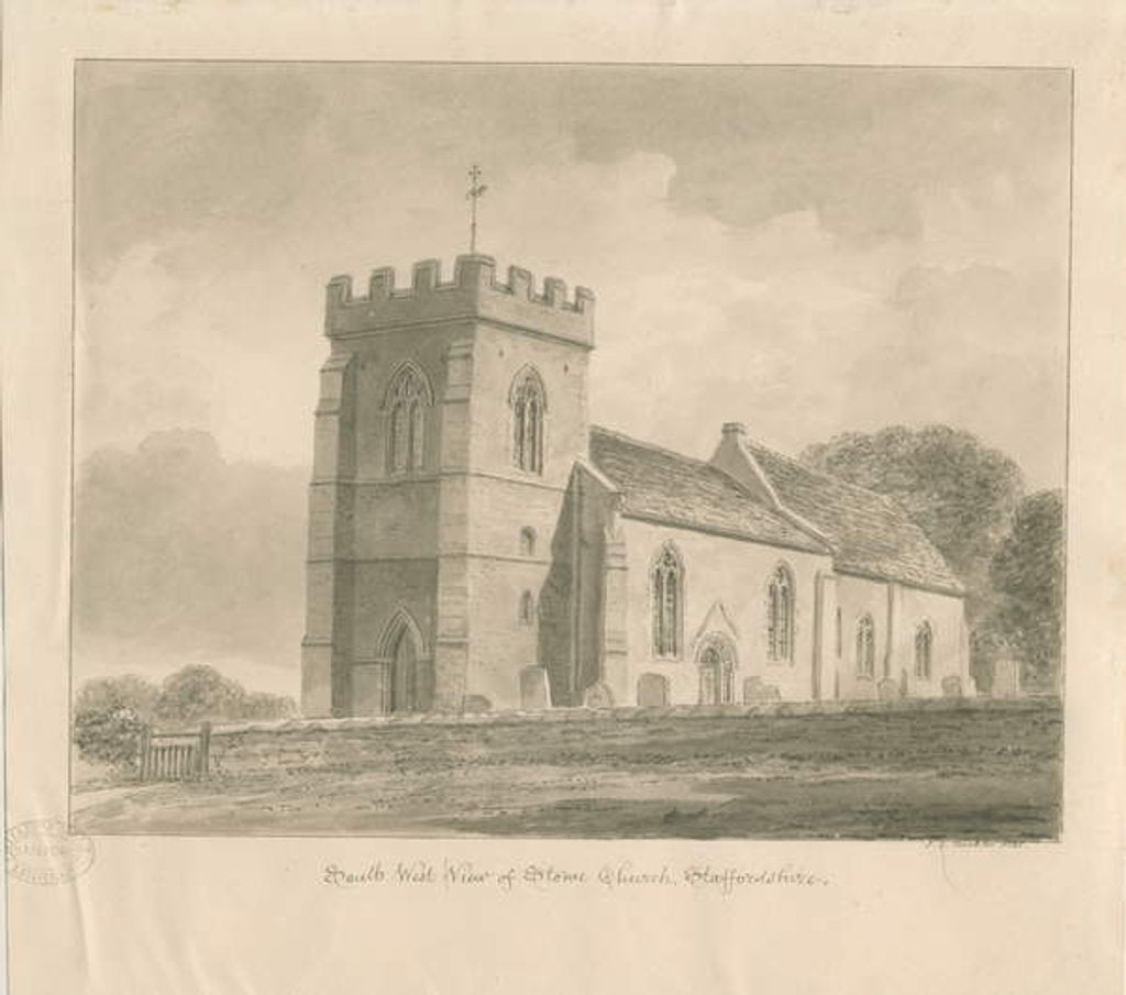 Detail of Stowe Church by John Chessell Buckler