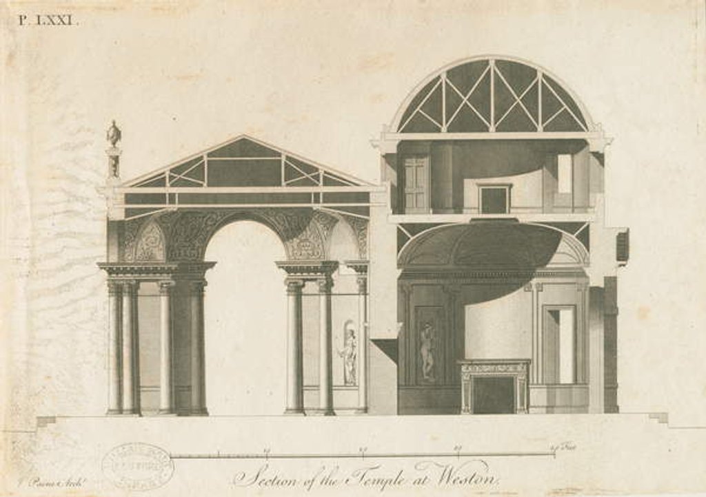 Detail of Weston-under-Lizard - The Temple of Diana by James Paine