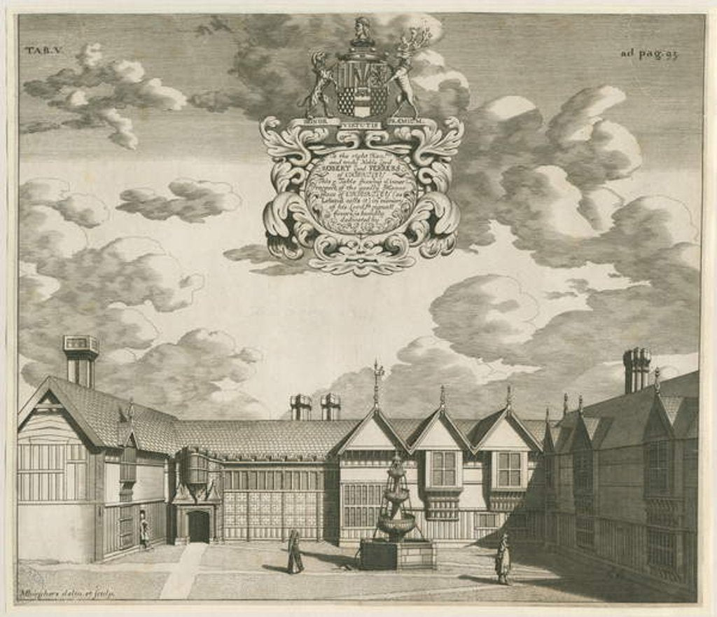 Detail of Chartley Manor House by Michael Burghers