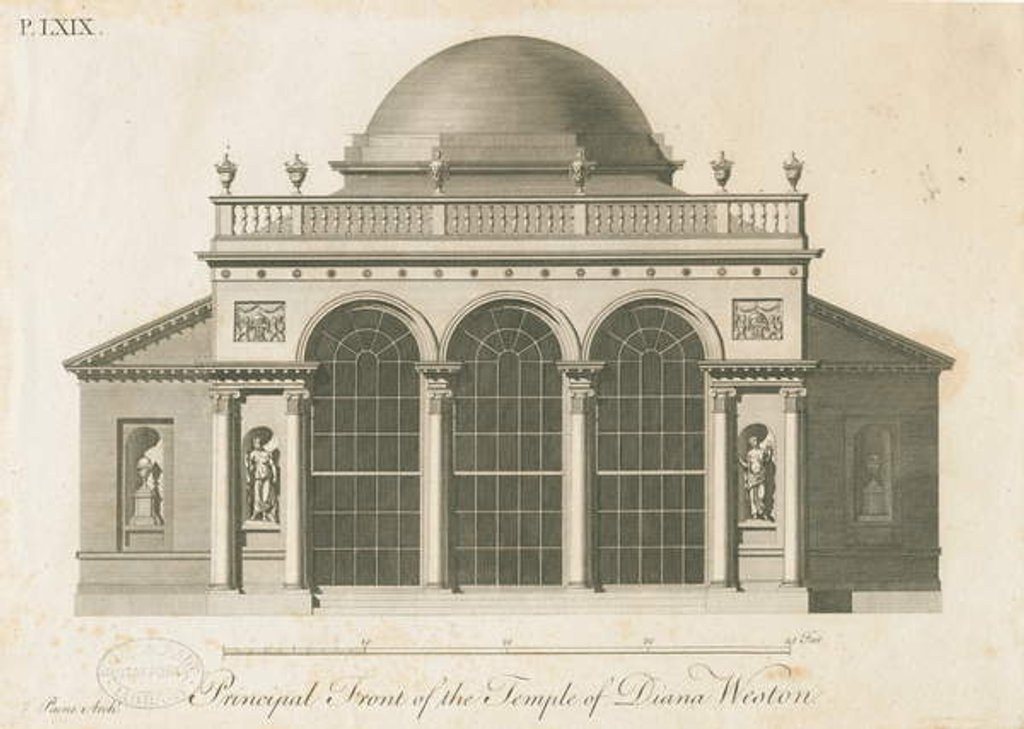 Detail of Weston-under-Lizard - The Temple of Diana: engraving, nd [c 1765-1770] by James Paine