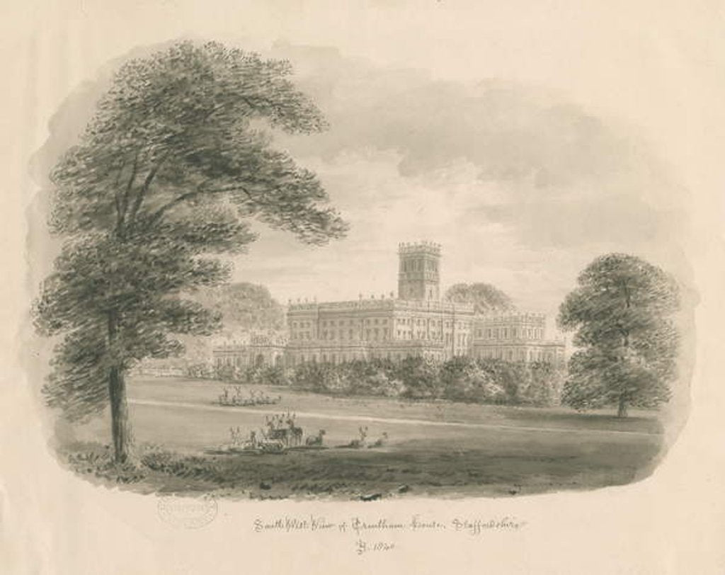 Detail of Trentham Hall by John Buckler