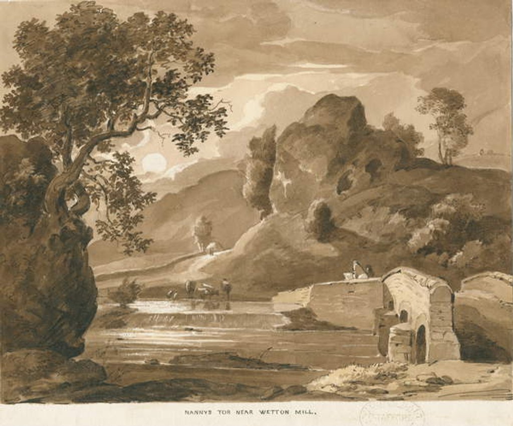 Detail of Wetton Mill - 'Nanny's Tor' by Thomas Peploe Wood