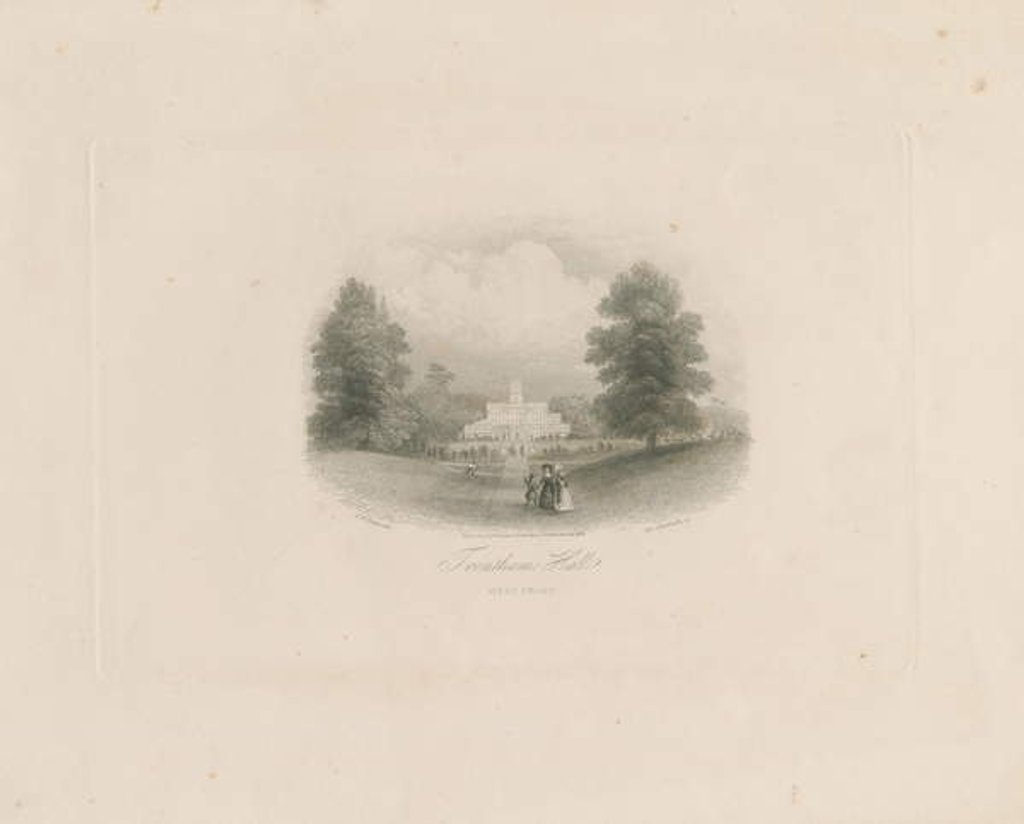 Detail of Trentham Hall: engraving by Frederick William Hulme