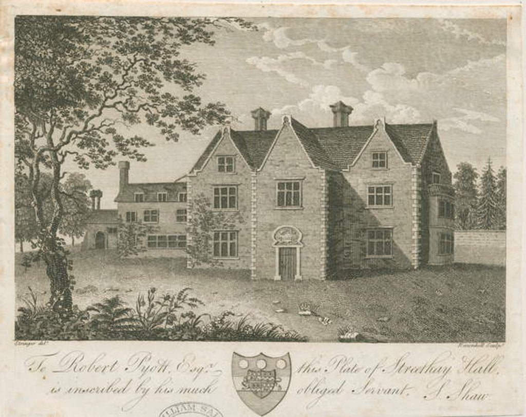 Detail of Streethay Hall: engraving by Stebbing Shaw