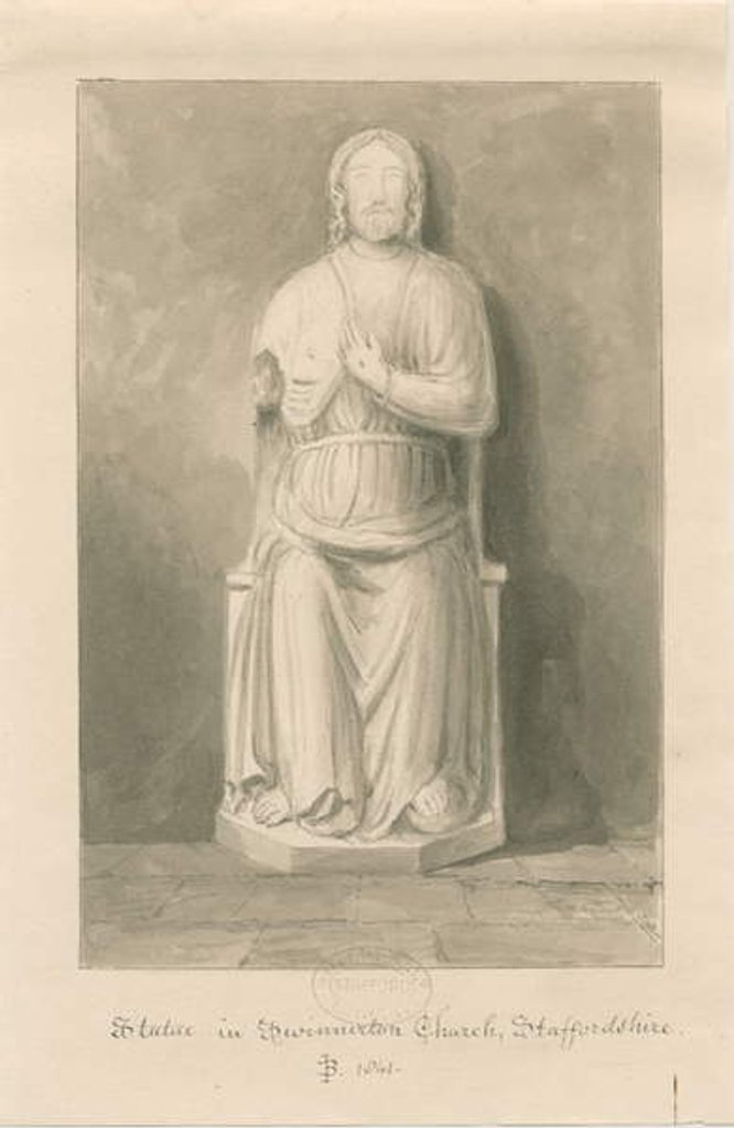 Detail of Swynnerton Church - Statue of Jesus Christ by John Buckler