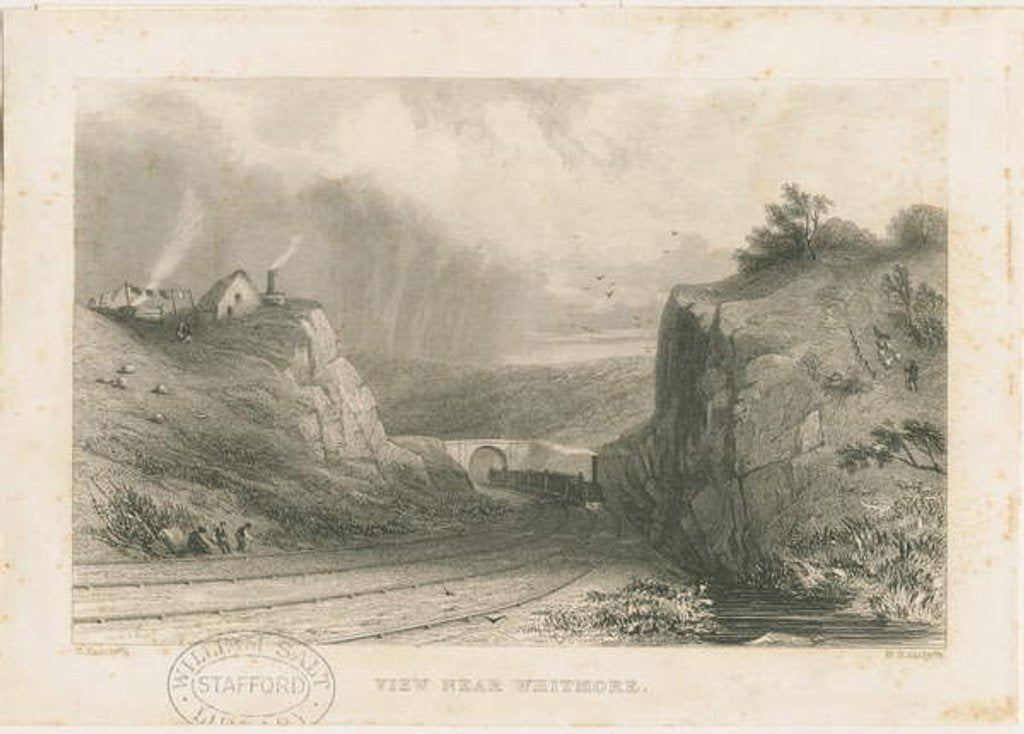 Detail of Whitmore - Railway Bridge: steel engraving, nd [c 1839] by William Radclyffe