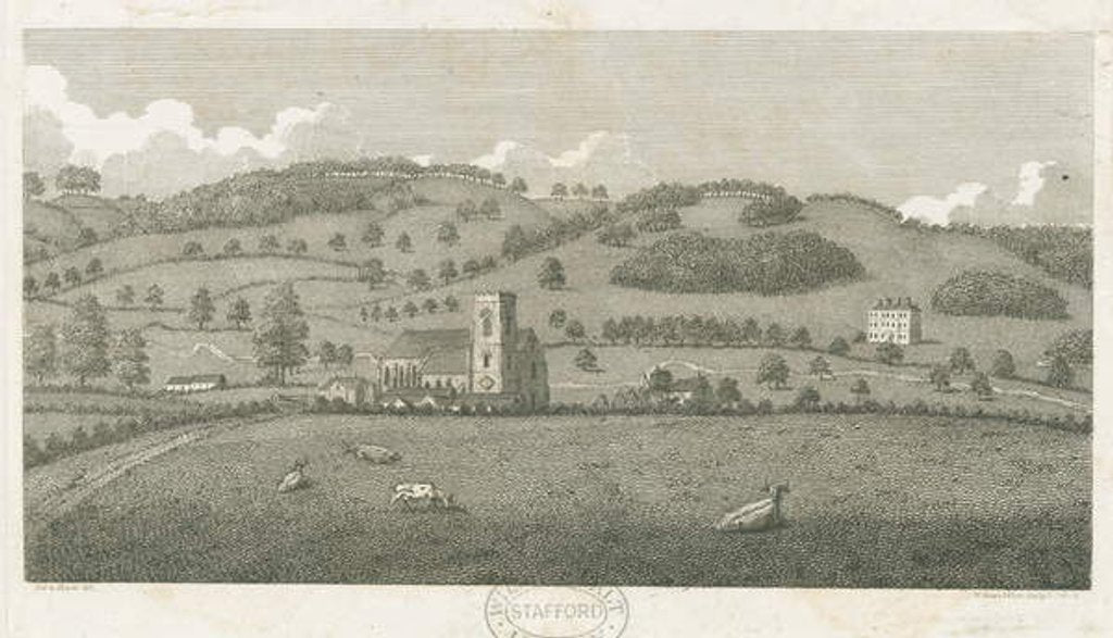 Detail of Wolseley - Colwich Church and Oakedge House by Stebbing Shaw