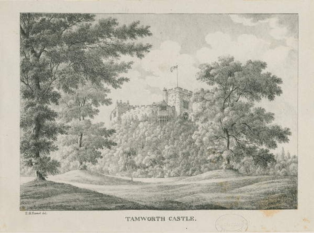 Detail of Tamworth Castle: zincograph, nd [1796-1865] by Etienne Bruno Hamel