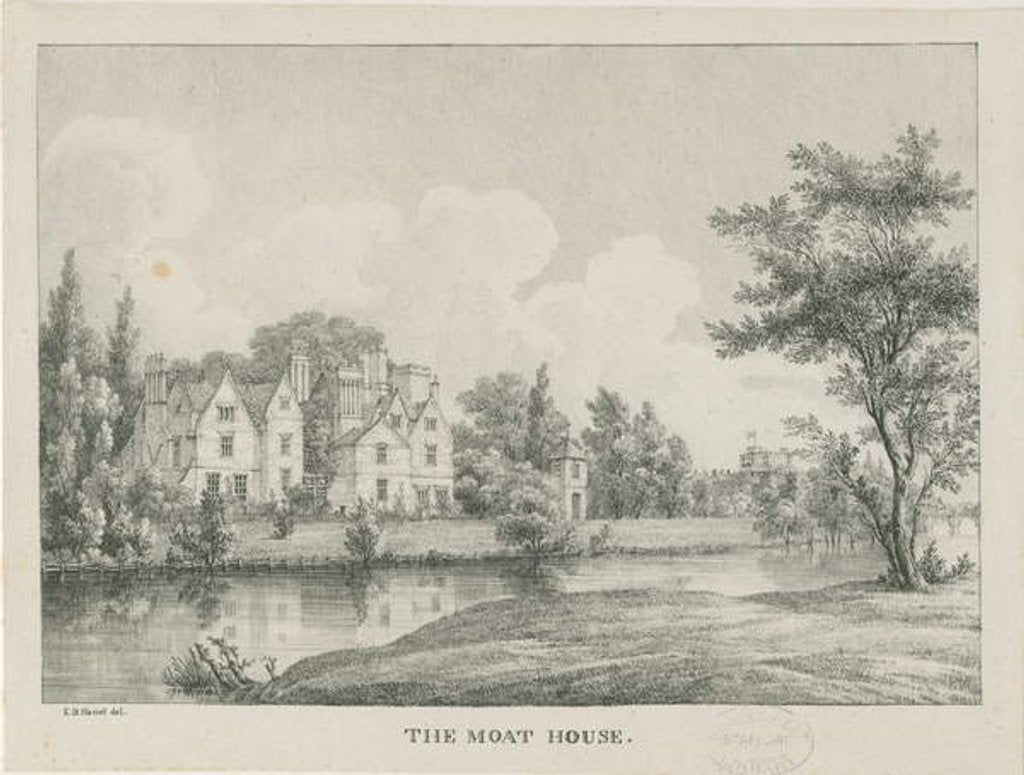 Detail of Tamworth - The Moat House: zincograph by Etienne Bruno Hamel