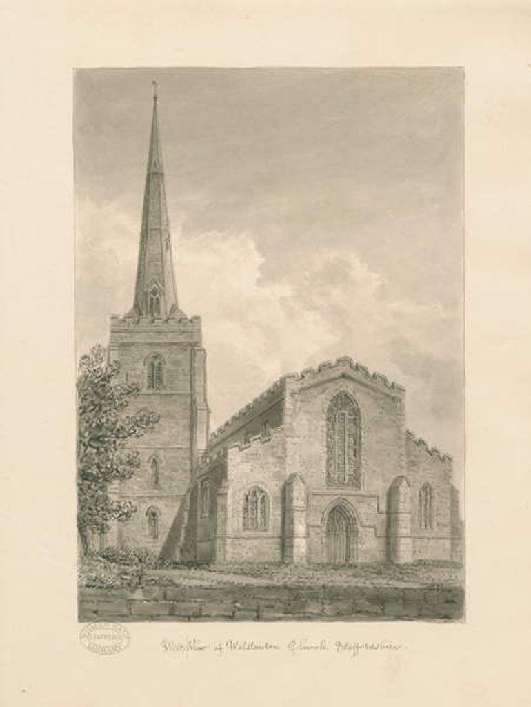 Detail of Wolstanton Church by John Buckler