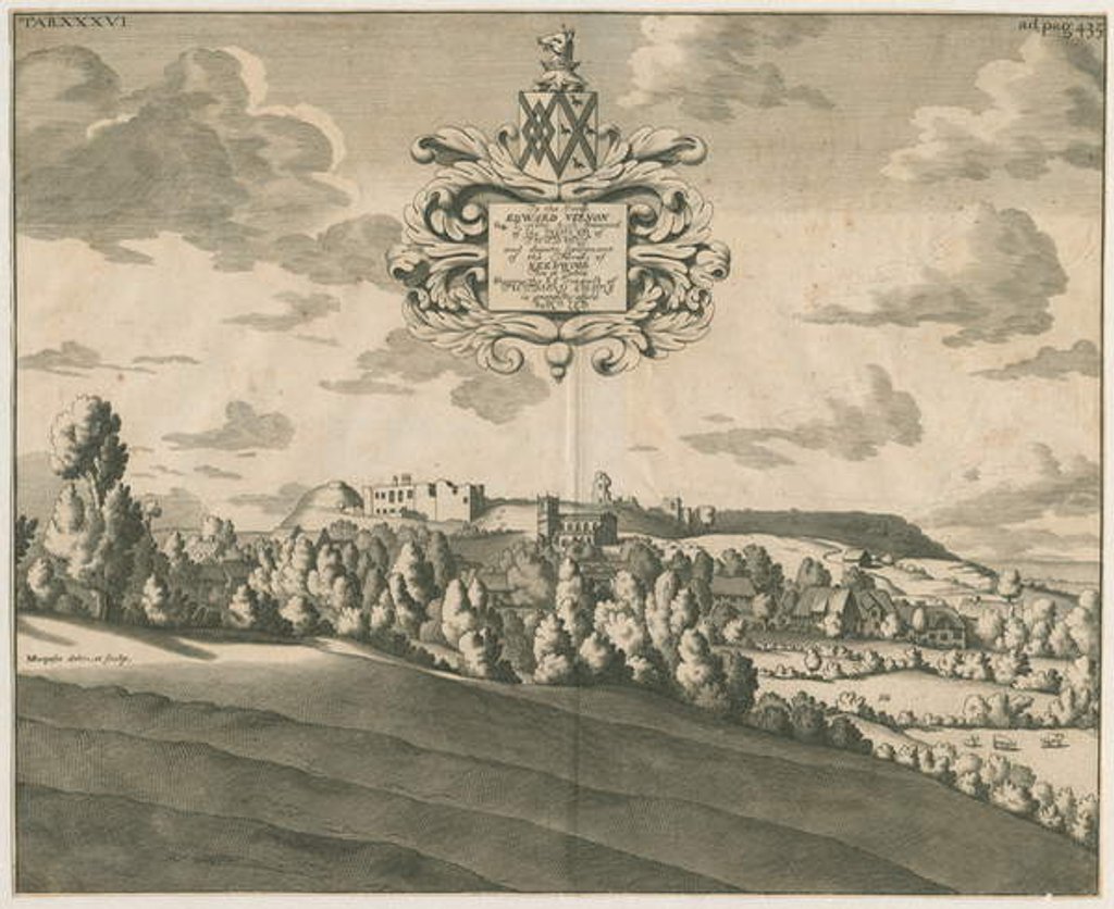 Detail of Tutbury Castle - Distant View by Michael Burghers