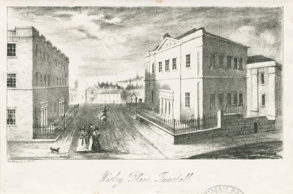 Detail of Wolstanton - 'Wesley Place, Tunstall': lithograph by School English