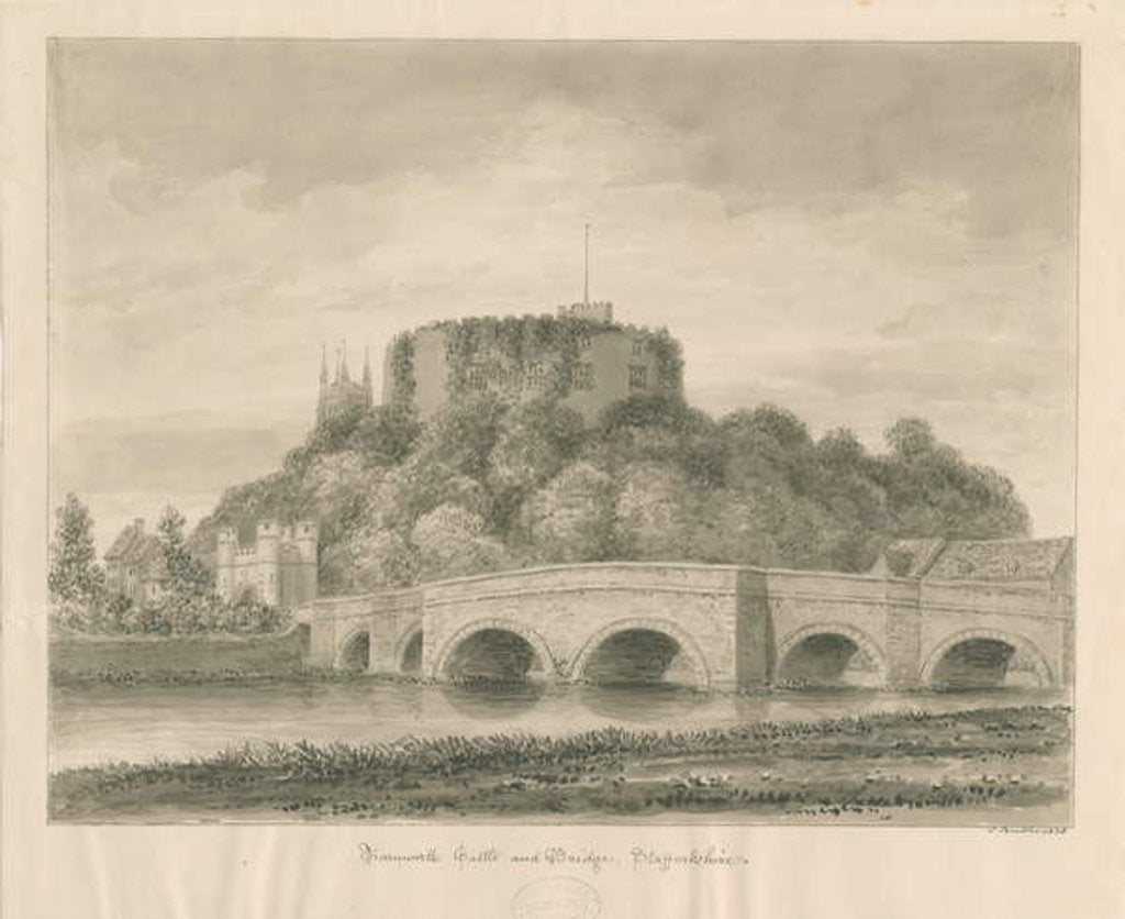 Detail of Tamworth Castle and Bridge by John Buckler