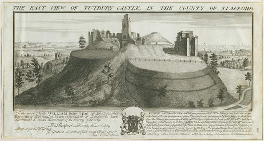 Detail of Tutbury Castle - East View by Samuel Buck