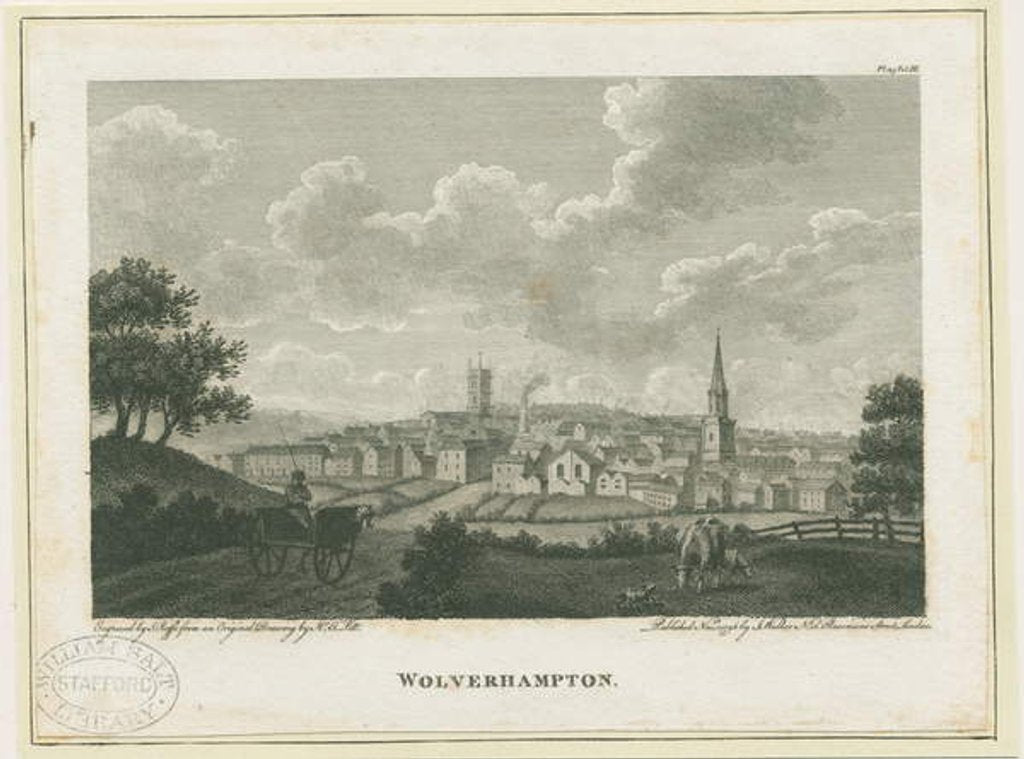 Detail of Wolverhampton - South West View: engraving, nd [c 1796] by John Walker