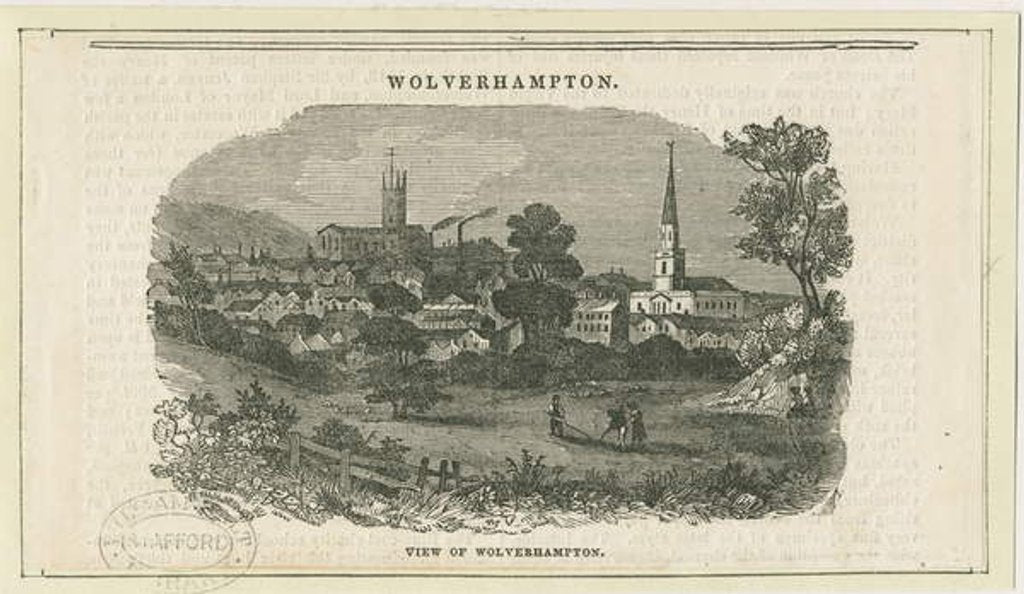 Detail of Wolverhampton - Distant view [from the Penn Road] by School English