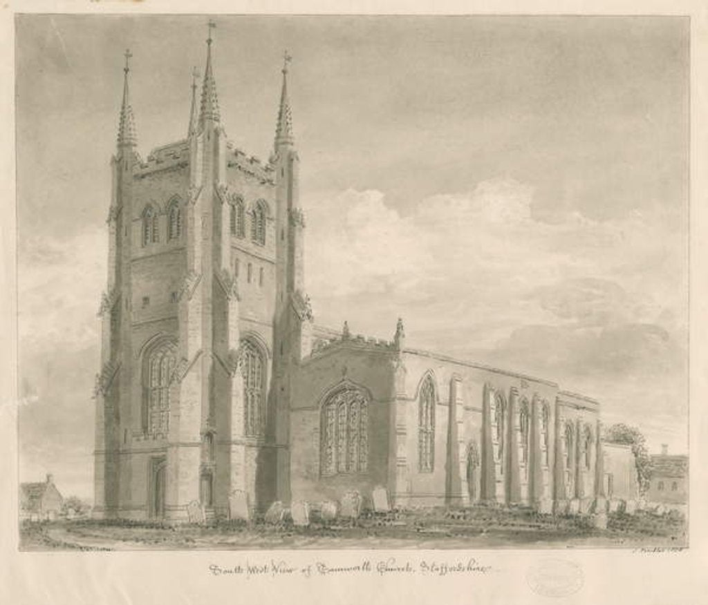 Detail of Tamworth Church by John Buckler