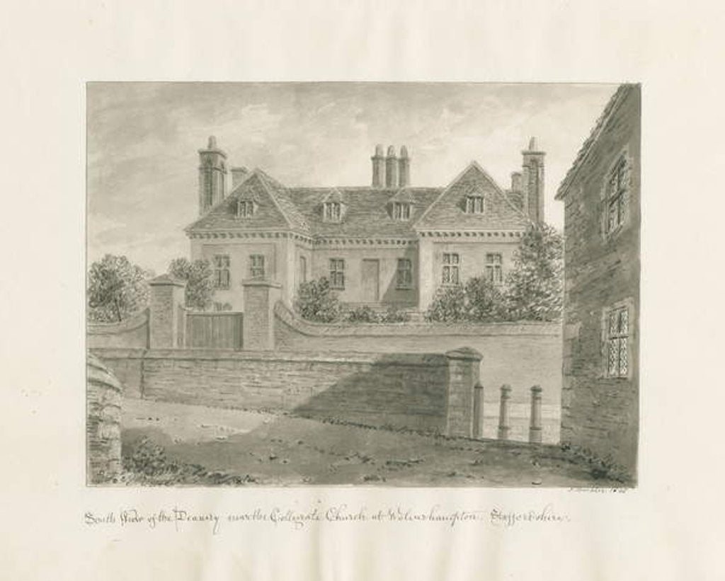 Detail of Wolverhampton - The Deanery House by John Buckler