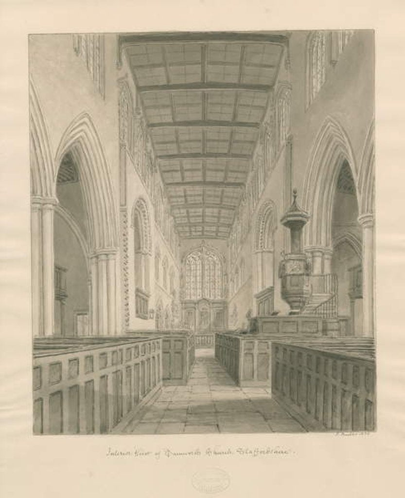 Detail of Interior of Tamworth Church by John Buckler