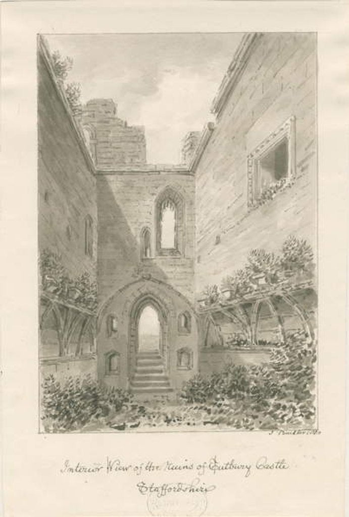 Detail of Tutbury Castle - Interior of Ruins by John Buckler