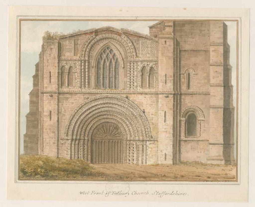 Detail of Tutbury Priory Church - West Front by John Buckler