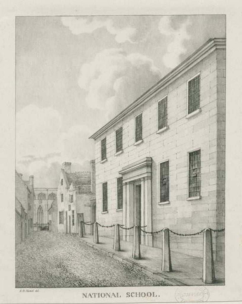 Detail of Tamworth - National School: lithograph, nd [1796-1865] by Etienne Bruno Hamel