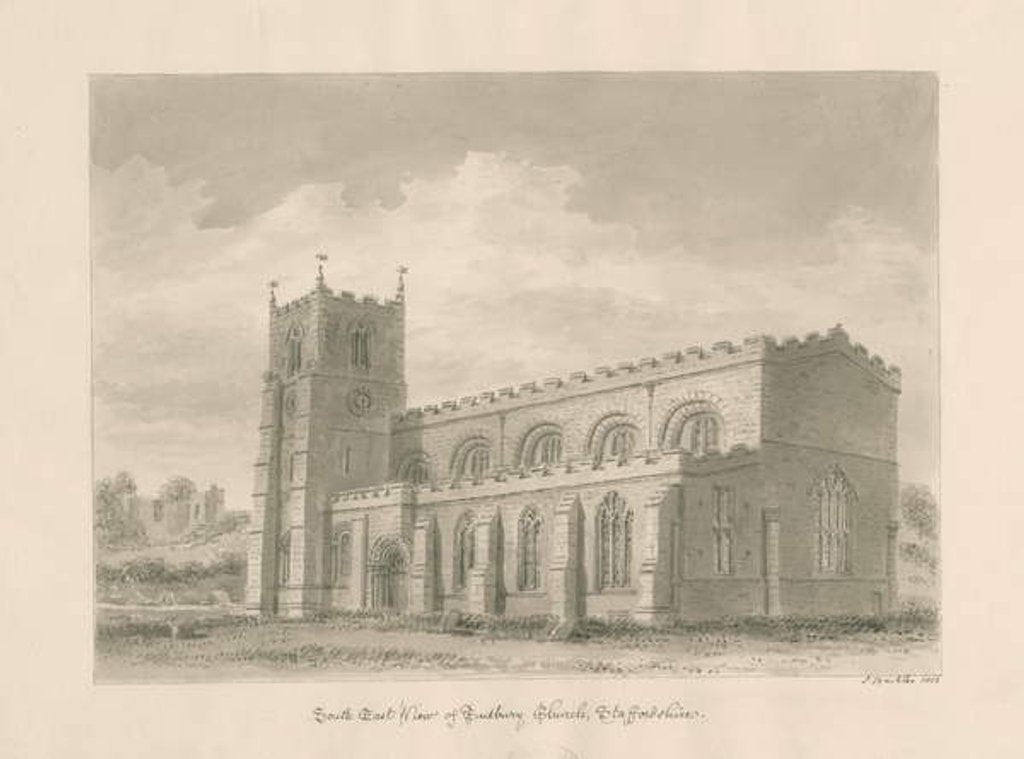 Detail of Tutbury Priory Church by John Buckler
