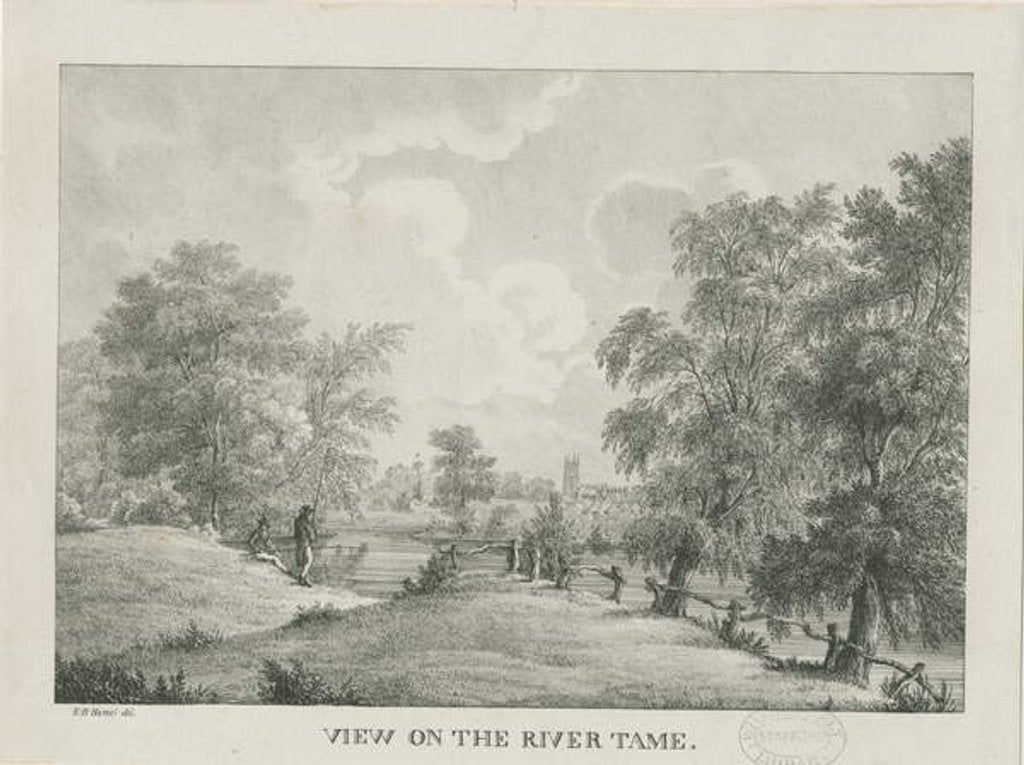 Detail of Tamworth - The River Tame by Etienne Bruno Hamel