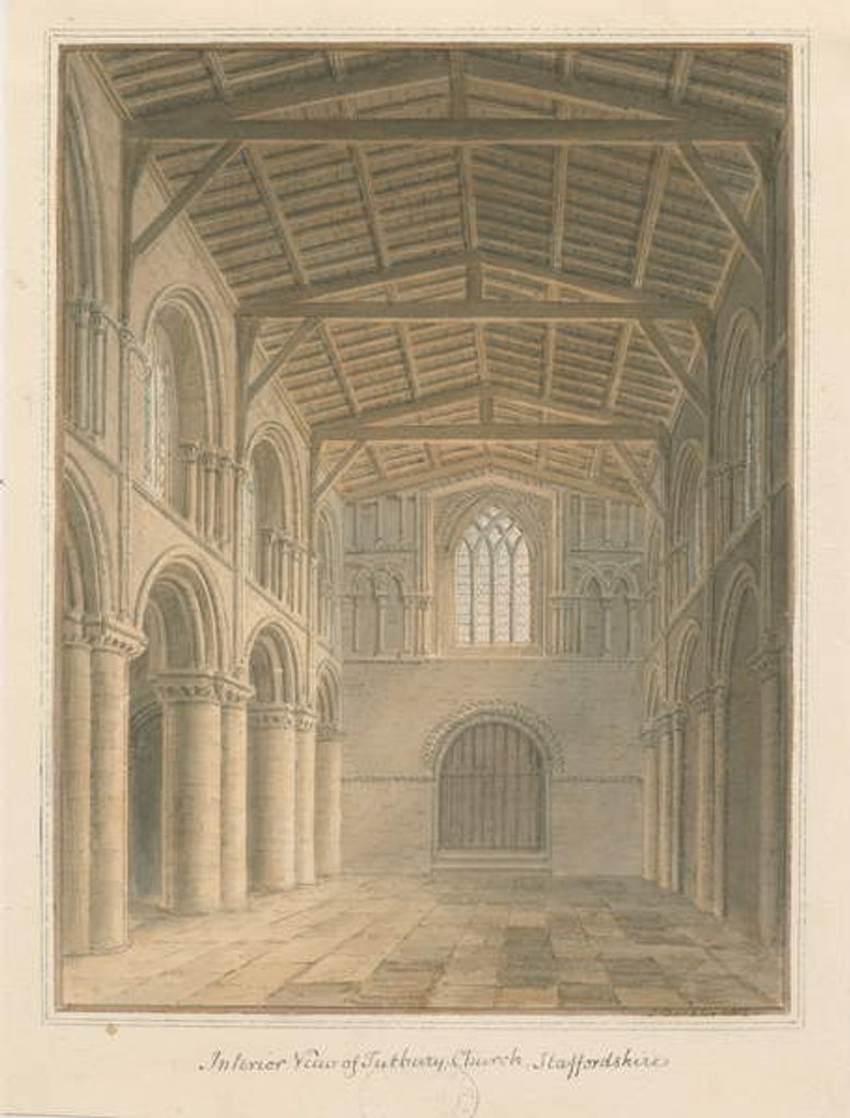 Detail of Interior of Tutbury Priory Church by John Buckler