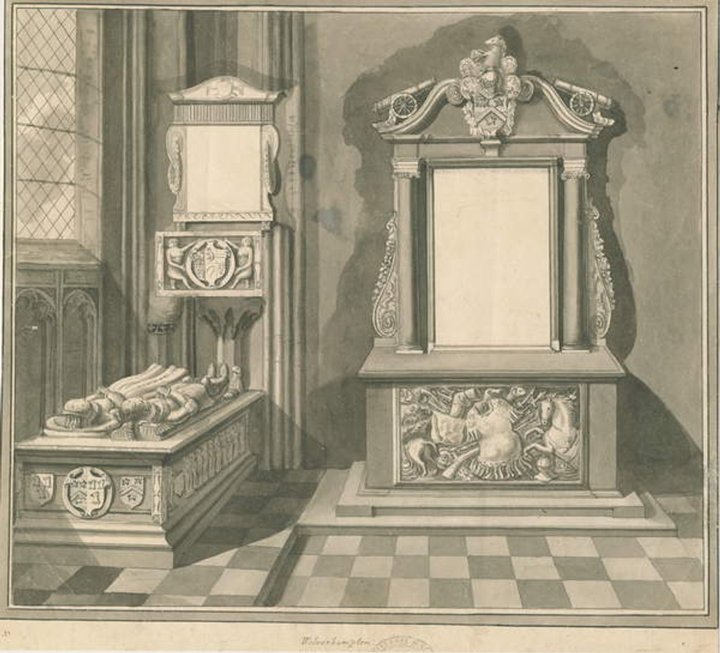 Detail of Wolverhampton - Tombs of Thomas Lane and John Lane in St. Peter's Church by Stebbing Shaw