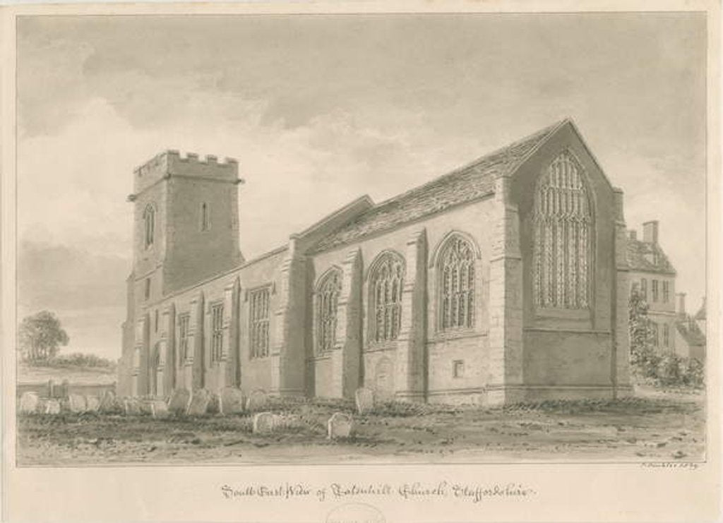 Detail of Tatenhill Church by John Buckler