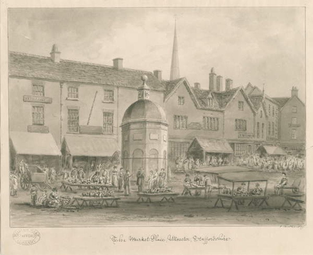 Detail of Uttoxeter Town - Market Place by John Buckler